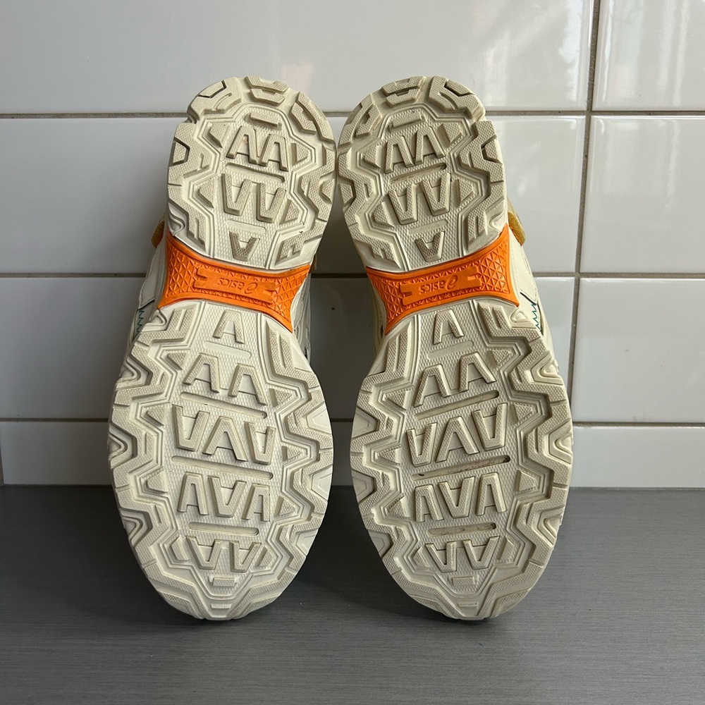 Asics Women's Cream Green Orange Trail Sneakers - Picture 7 of 8